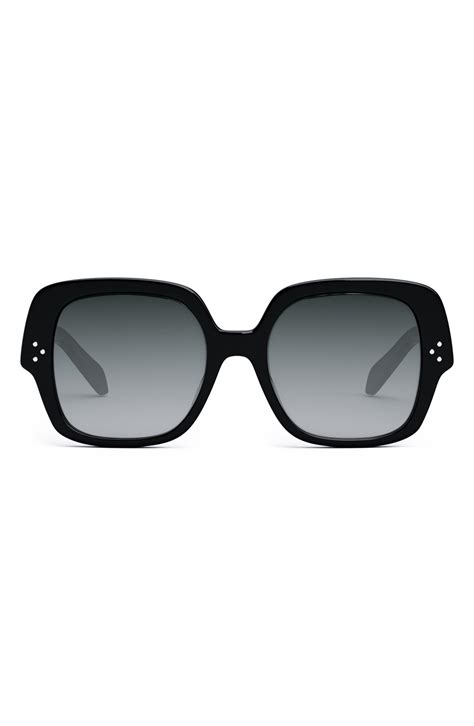 CELINE Bold 3 Dots 55mm Gradient Square Sunglasses.